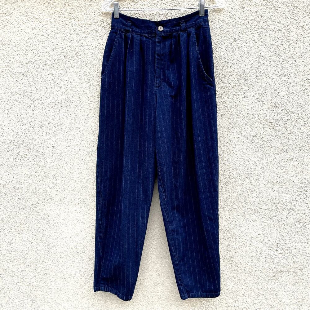 Vintage Cherokee Pinstripe High Waist Mom Jeans 14 USA